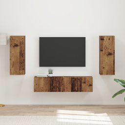 vidaXL Tv-meubelset 2 st Oudhout Bewerkt hout
