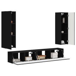 vidaXL Tv-meubelset 3 st 30 x 31 x 100 cm Zwart