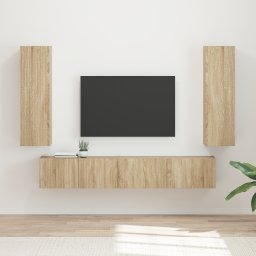 vidaXL Tv-meubelset 3 st Sonoma Eiken Bewerkt hout