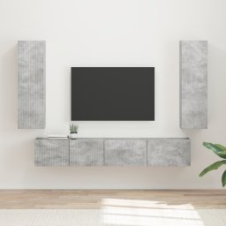 vidaXL Tv-meubelset 3 st Beton Grijs Bewerkt hout