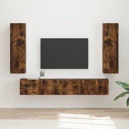 vidaXL Tv-meubelset 3 st Gerookt eiken Bewerkt hout