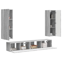 vidaXL Tv-meubelset 3 st 30 x 31 x 100 cm Grijs Sonoma