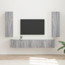 vidaXL Tv-meubelset 3 st Grijs Sonoma Bewerkt hout