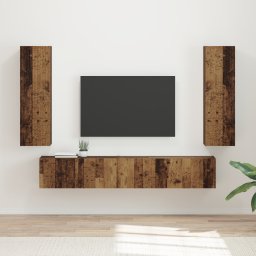 vidaXL Tv-meubelset 3 st Oudhout Bewerkt hout