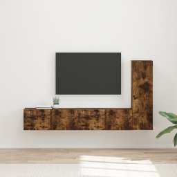 vidaXL Tv-meubelset 3 st Gerookt eiken Bewerkt hout
