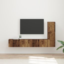 vidaXL Tv-meubelset 3 st Oudhout Bewerkt hout