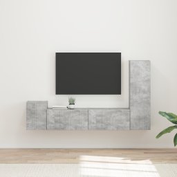 vidaXL Tv-meubelset 4 st Beton Grijs Bewerkt hout
