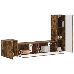 vidaXL Tv-meubelset 4 st 30 x 31 x 100 cm Gerookt eiken