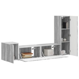 vidaXL Tv-meubelset 4 st 30 x 31 x 100 cm Grijs Sonoma