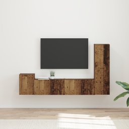 vidaXL Tv-meubelset 4 st Oudhout Bewerkt hout