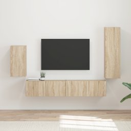 vidaXL Tv-meubelset 4 st Sonoma Eiken Bewerkt hout