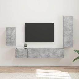 vidaXL Tv-meubelset 4 st Beton Grijs Bewerkt hout