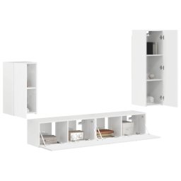 vidaXL Tv-meubelset 4 st 31 x 30 x 100 cm Hoogglans wit