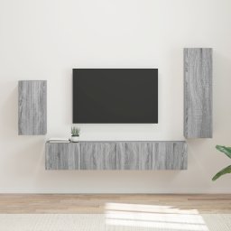 vidaXL Tv-meubelset 4 st Grijs Sonoma Bewerkt hout