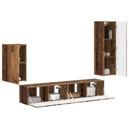 vidaXL Tv-meubelset 4 st 31 x 30 x 100 cm Oudhout