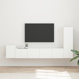 vidaXL Tv-meubelset 3 st Wit Bewerkt hout