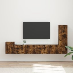 vidaXL Tv-meubelset 3 st Gerookt eiken Bewerkt hout