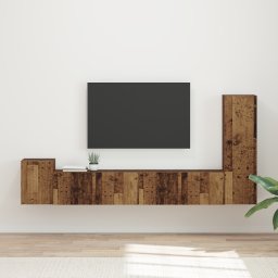 vidaXL Tv-meubelset 3 st Oudhout Bewerkt hout