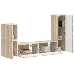 vidaXL Tv-meubelset 4 st 30 x 31 x 100 cm Sonoma Eiken
