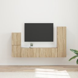 vidaXL Tv-meubelset 4 st Sonoma Eiken Bewerkt hout