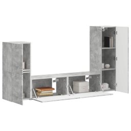 vidaXL Tv-meubelset 4 st 30 x 31 x 100 cm Beton Grijs
