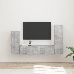 vidaXL Tv-meubelset 4 st Beton Grijs Bewerkt hout