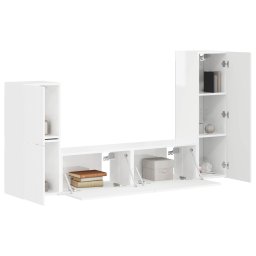 vidaXL Tv-meubelset 4 st 30 x 31 x 100 cm Hoogglans wit
