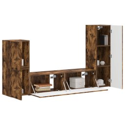 vidaXL Tv-meubelset 4 st 30 x 31 x 100 cm Gerookt eiken