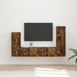 vidaXL Tv-meubelset 4 st Gerookt eiken Bewerkt hout