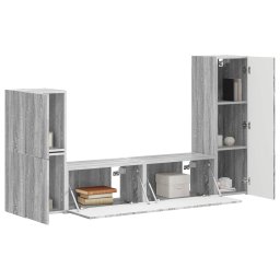 vidaXL Tv-meubelset 4 st 30 x 31 x 100 cm Grijs Sonoma