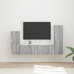 vidaXL Tv-meubelset 4 st Grijs Sonoma Bewerkt hout