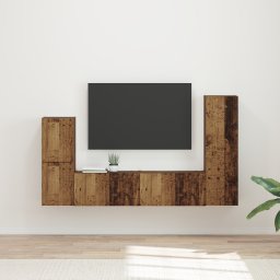 vidaXL Tv-meubelset 4 st Oudhout Bewerkt hout