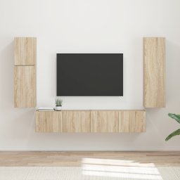 vidaXL Tv-meubelset 4 st Sonoma Eiken Bewerkt hout