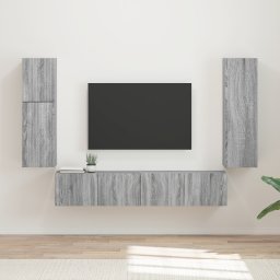 vidaXL Tv-meubelset 4 st Grijs Sonoma Bewerkt hout