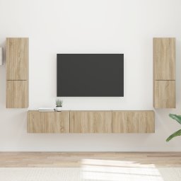 vidaXL Tv-meubelset 4 st Sonoma Eiken Bewerkt hout