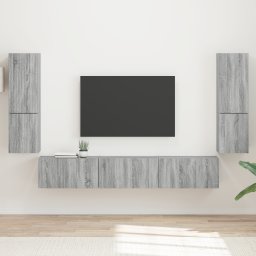vidaXL Tv-meubelset 4 st Grijs Sonoma Bewerkt hout