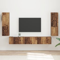 vidaXL Tv-meubelset 4 st Oudhout Bewerkt hout