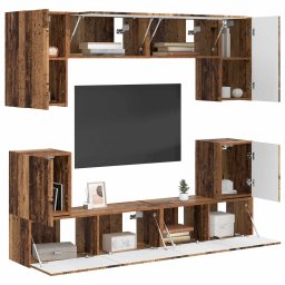 vidaXL Tv-meubelset 5 st Oudhout Bewerkt hout