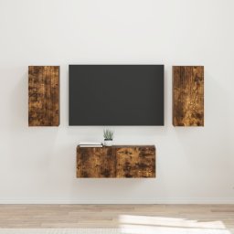 vidaXL Tv-meubelset 6 st Gerookt eiken Bewerkt hout