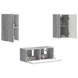 vidaXL Tv-meubelset 6 st 98 x 31 x 29,5 cm Grijs Sonoma