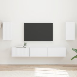 vidaXL Tv-meubelset 5 st Wit Bewerkt hout