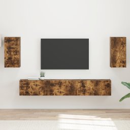 vidaXL Tv-meubelset 5 st Gerookt eiken Bewerkt hout