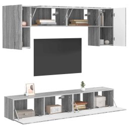 vidaXL Tv-meubelset 4 st Grijs Sonoma Bewerkt hout