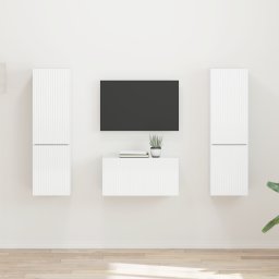 vidaXL Tv-meubelset 5 st Hoogglans wit Bewerkt hout