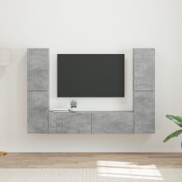 vidaXL Tv-meubelset 6 st Betongrijs Bewerkt hout