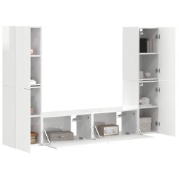 vidaXL Tv-meubelset 6 st 31 x 30 x 60 cm Hoogglans Wit