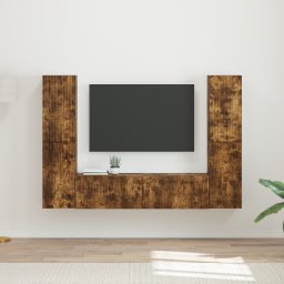 vidaXL Tv-meubelset 6 st Gerookt eiken Bewerkt hout