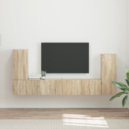 vidaXL Tv-meubelset 4 st Sonoma Eiken Bewerkt hout