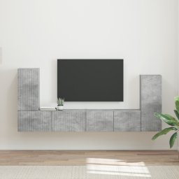 vidaXL Tv-meubelset 4 st Beton Grijs Bewerkt hout