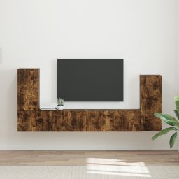 vidaXL Tv-meubelset 4 st Gerookt eiken Bewerkt hout